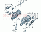 Exhaust gas turbocharger (water-cooled) Oil pressure line Oil return line