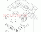 Vehicle tools, for vehicles with space-saving, spare wheel