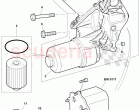 oil filter with flange and oil cooler, cap