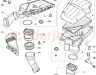 air cleaner with connecting, parts, intake air duct, support for air cleaner