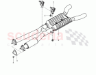 exhaust pipe with exhaust muffler, front