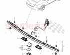 trim panel for hatch gate, rear view camera, bracket