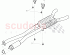 exhaust pipe with exhaust muffler, front