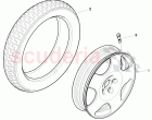 diaginal tire (spare wheel), alloy wheel