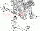 Engine mounting, mount for elevating mechan.