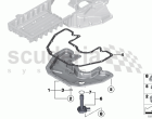 Oil pan bottom part, oil level indicator