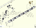 Valve timing gear, camshaft, inlet