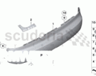 Bumper trim panel, rear