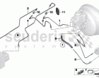 Set of brake pipes, engine compartment