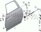 Rear door, hinge/door brake