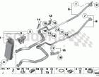 Heat exch./transmission oil cooler line