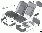 Business seat, rear cushion/cover
