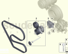 Belt drive for air cond & power steering