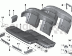 Rear seat, cushion/cover