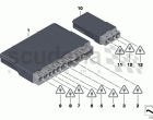 Control unit, seat module, front/rear