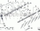 High-pressure rail/injector/line