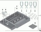 Glassware storage in boot