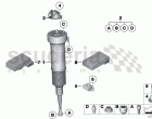 Air spring strut, front/control units