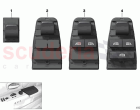 Switch power window fr pass rear comp
