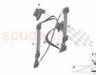 Door window lifting mechanism rear