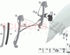 Door window lifting mechanism front