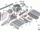 Floor panel trunk wheel housing rear