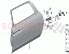 Rear door hinge door brake