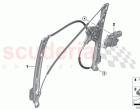 Door window lifting mechanism rear