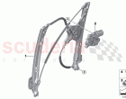 Door window lifting mechanism rear