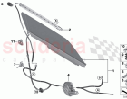 Roller sun visor rear door