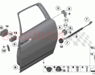 Rear door hinge door brake