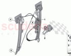 Door window lifting mechanism rear