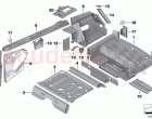Mounting parts for trunk floor panel