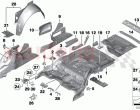 Floor panel trunk wheel housing rear
