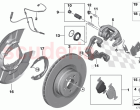 Rear wheel brake brake pad sensor