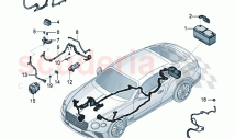 wiring harness for battery +, starter and alternator
