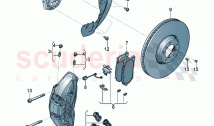 Fixed-calliper brake Brake disc (vented) Cover plate for brake disc
