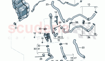 Coolant hoses and pipes Engine bay for vehicles with coolant additional heater