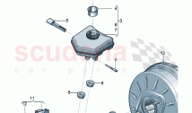 Tandem brake master cylinder with brake fluid reservoir