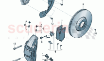 Fixed-calliper brake Brake disc (vented) Cover plate for brake disc