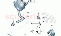 Rear silencer with exhaust flap Trim for exhaust tail pipe