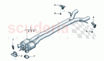 Exhaust pipe with front silencer