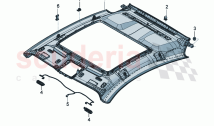 Moulded headliner Glass roof