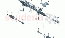 Steering gear with track rods