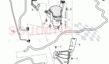 container for activated, charcoal canister, ventilation for fuel tank