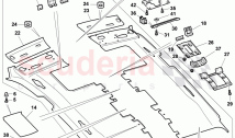 moulded headlining, overhead console, for vehicles with sliding roof