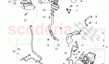 Exhaust gas turbocharger, oil return line, oil pressure line