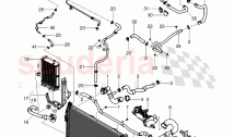 Coolant hoses and pipes, Engine bay, F 3W-E-096 908>> 3W-E-097 155, F ZA-E-096 908&hellip;