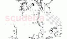 Exhaust gas turbocharger, oil return line, oil pressure line, water tube