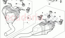 Exhaust muffler with exhaust flap, Exhaust pipe tips, F 3W-5-026 859>>, D >> - MJ &hellip;